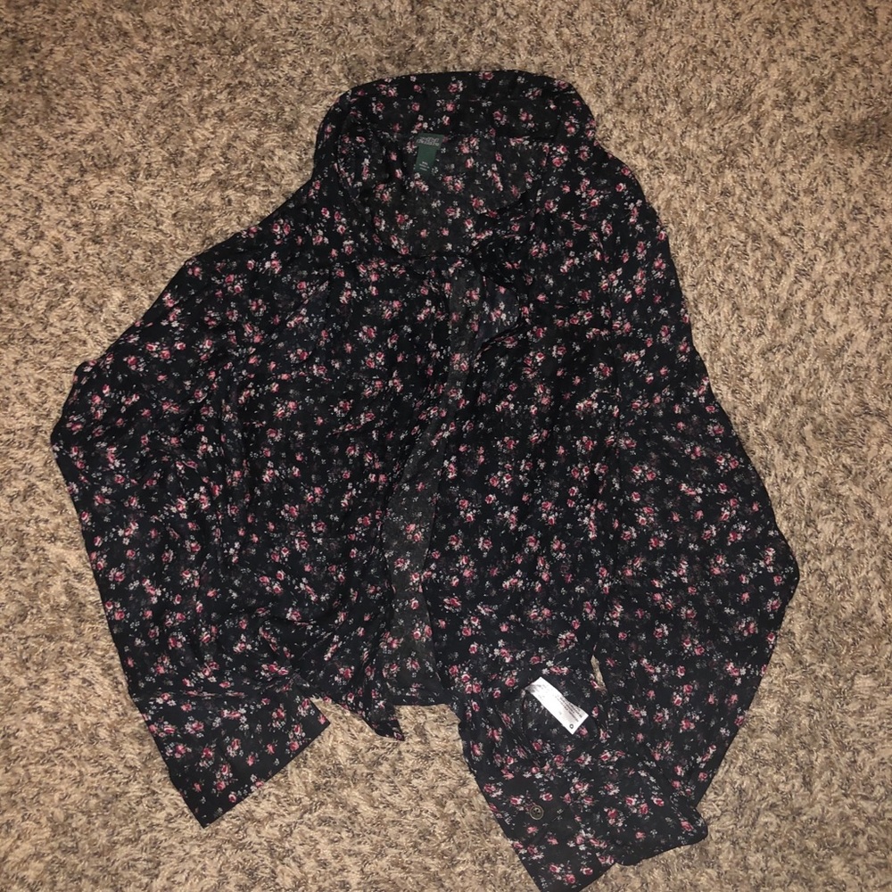 Black Floral Top